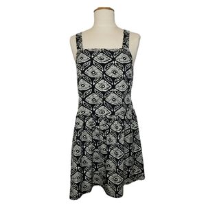 Band of Gypsies Square Neck Sundress Tribal Print Open Strappy Back Small